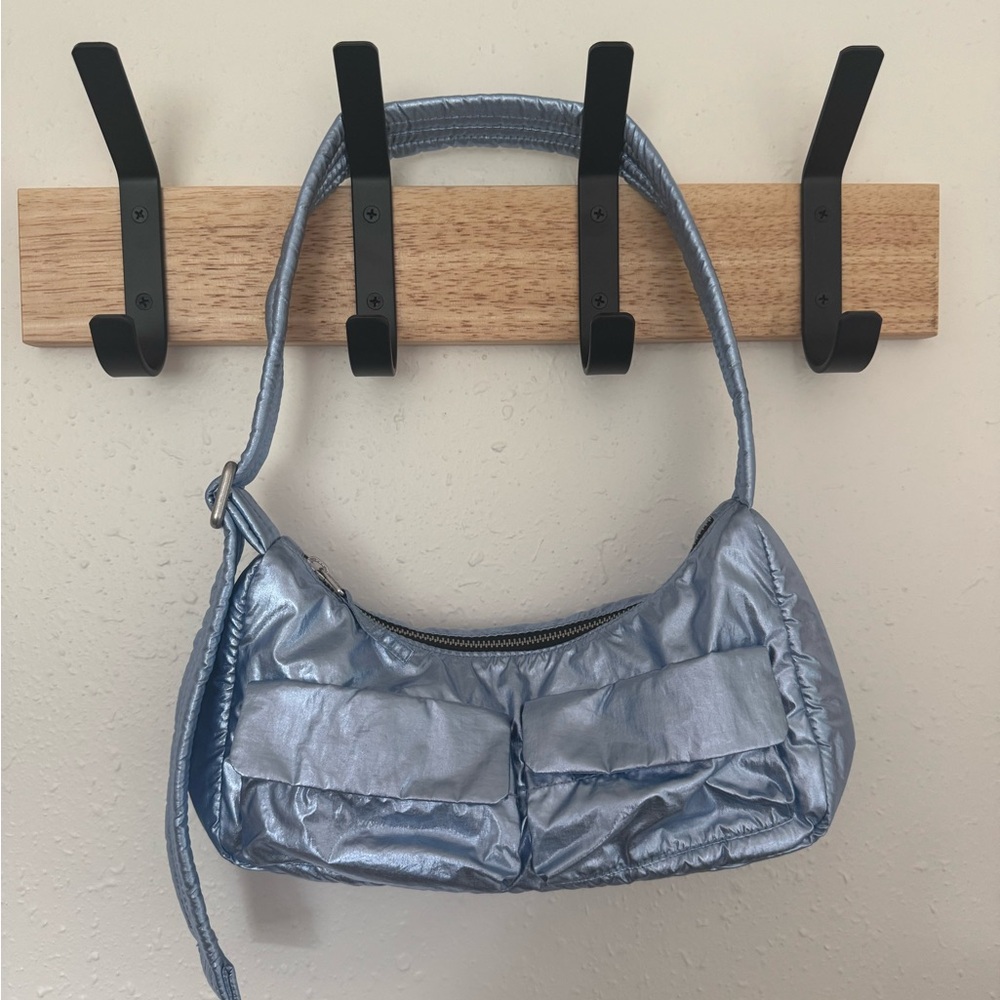 Baggu Blue Metallic Cargo Crossbody